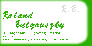 roland bulyovszky business card